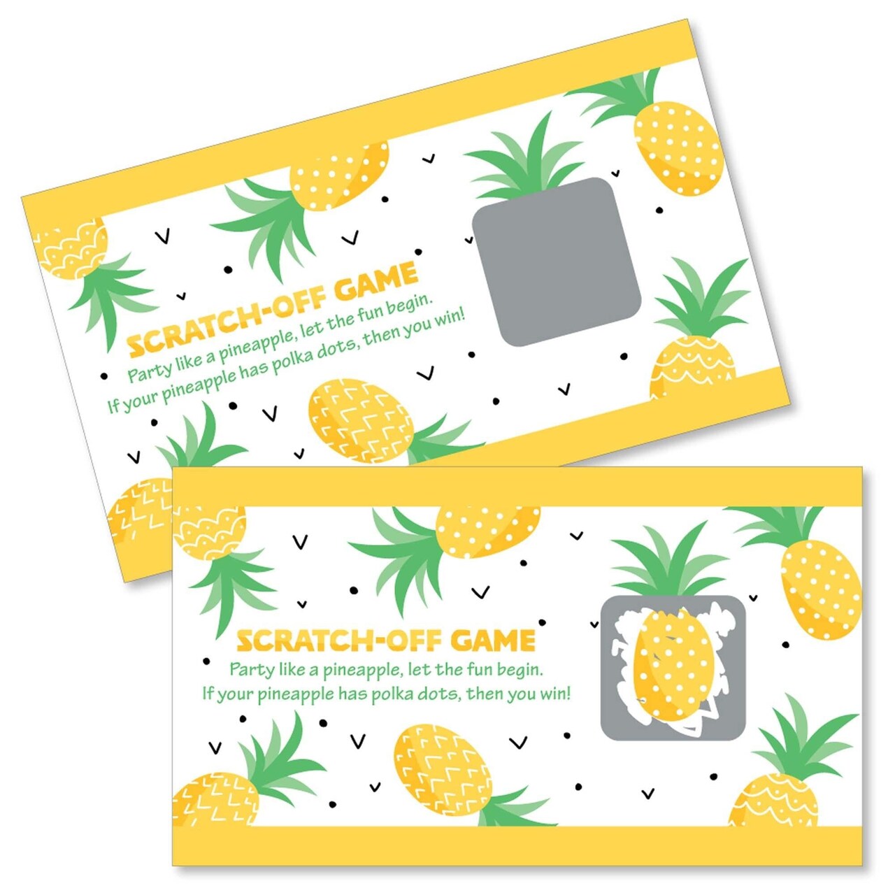 Big Dot of Happiness Tropical Pineapple - Summer Party Game Scratch Off Cards - 22 Count